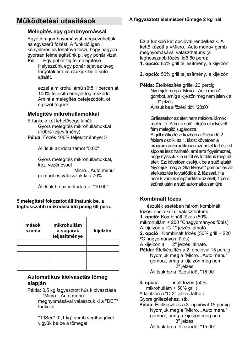 Működtetési utasítások | Gorenje GMO-24 DCS User Manual | Page 63 / 177