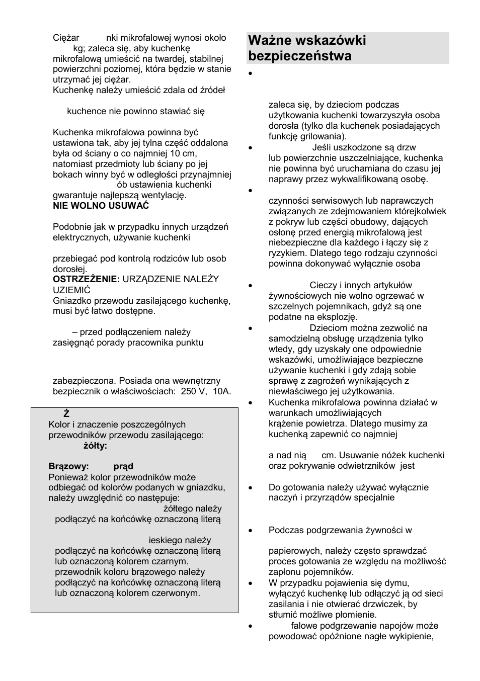 Ważne wskazόwki bezpieczeństwa | Gorenje GMO-24 DCS User Manual | Page 67 / 177