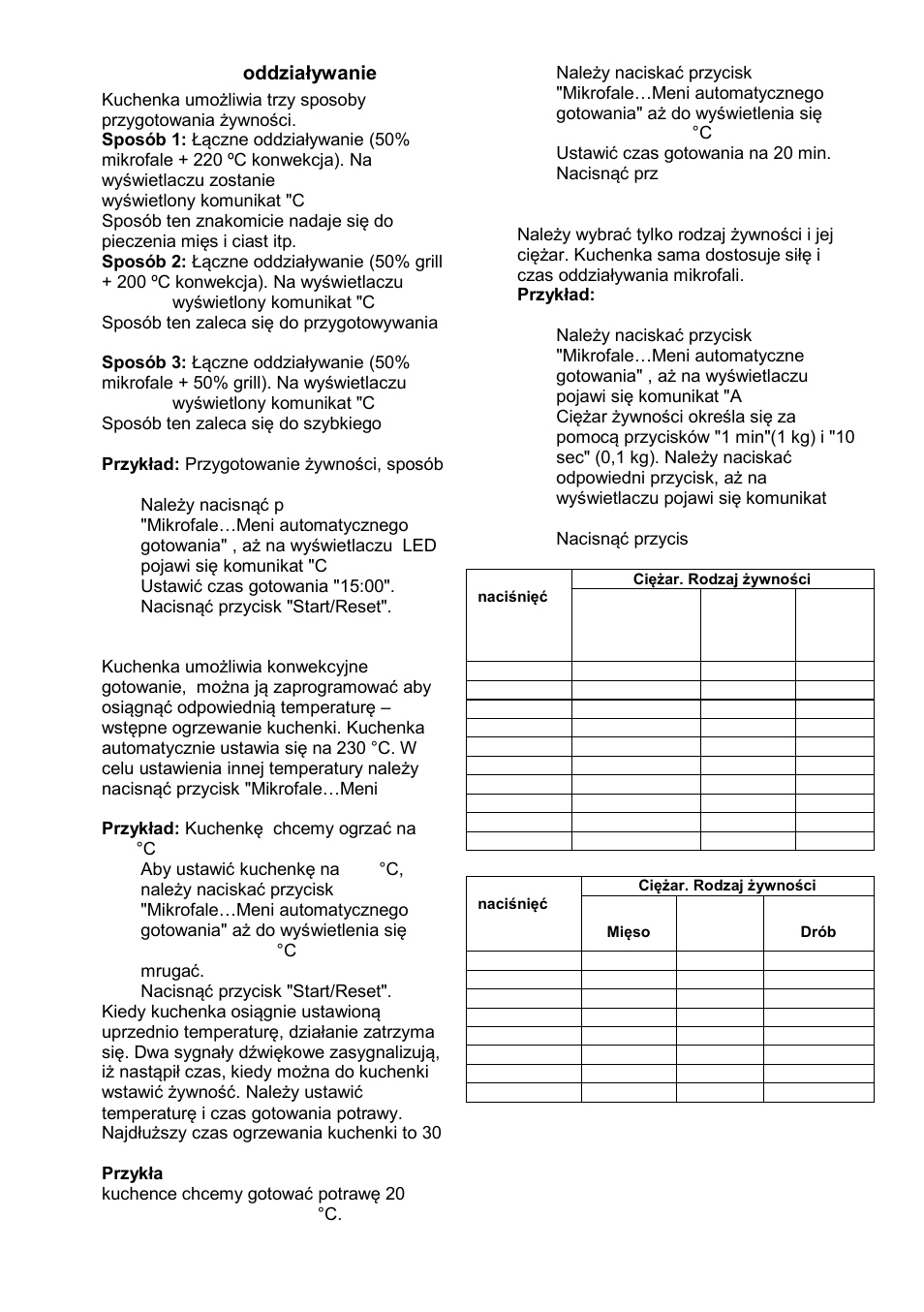 Kombinowane oddziaływanie, Konwekcyjne gotowanie, Menu automatyczne | Gorenje GMO-24 DCS User Manual | Page 72 / 177