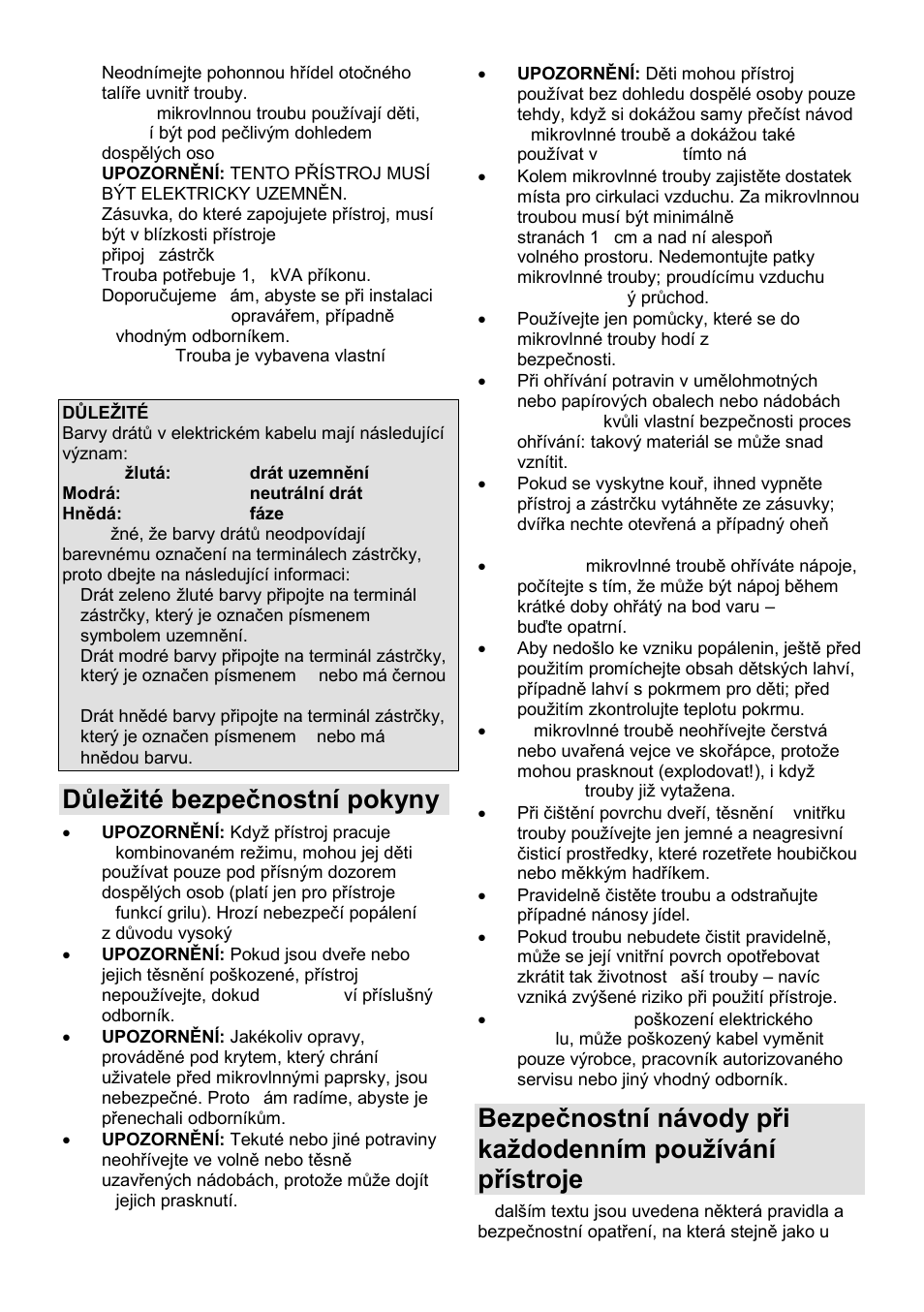 Důleņité bezpeĉnostní pokyny | Gorenje GMO-24 DCS User Manual | Page 90 / 177