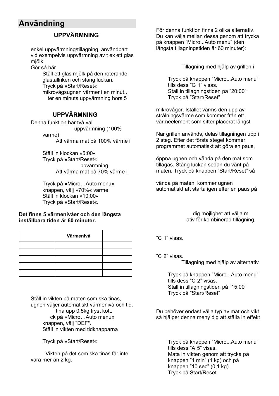 Användning | Gorenje GMO-23 DGE User Manual | Page 131 / 168