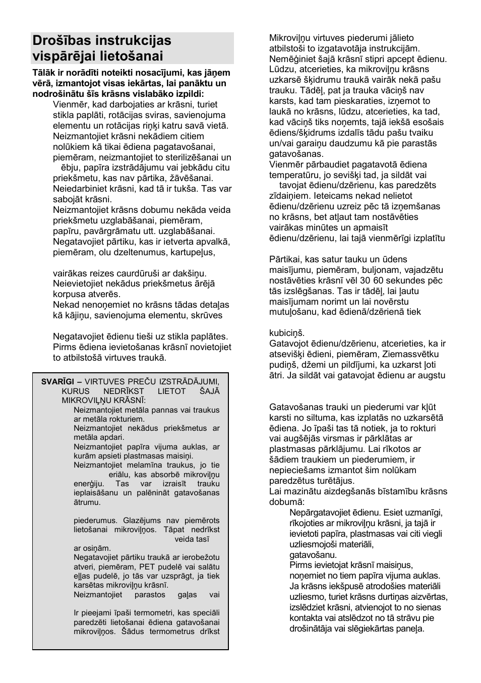 Drońības instrukcijas vispārējai lietońanai | Gorenje GMO-23 DGE User Manual | Page 150 / 168