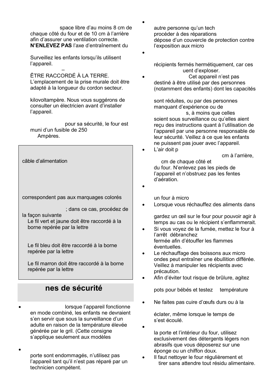 Consig nes de sécurité importantes | Gorenje GMO-23 DGE User Manual | Page 48 / 168