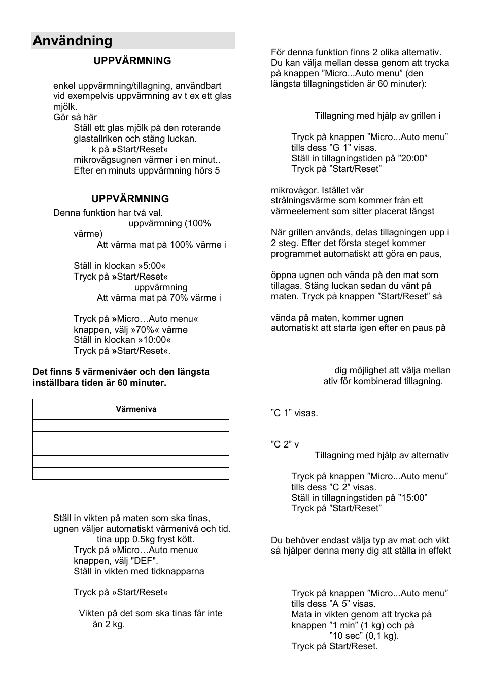 Användning | Gorenje GMO-25 DGE User Manual | Page 123 / 160