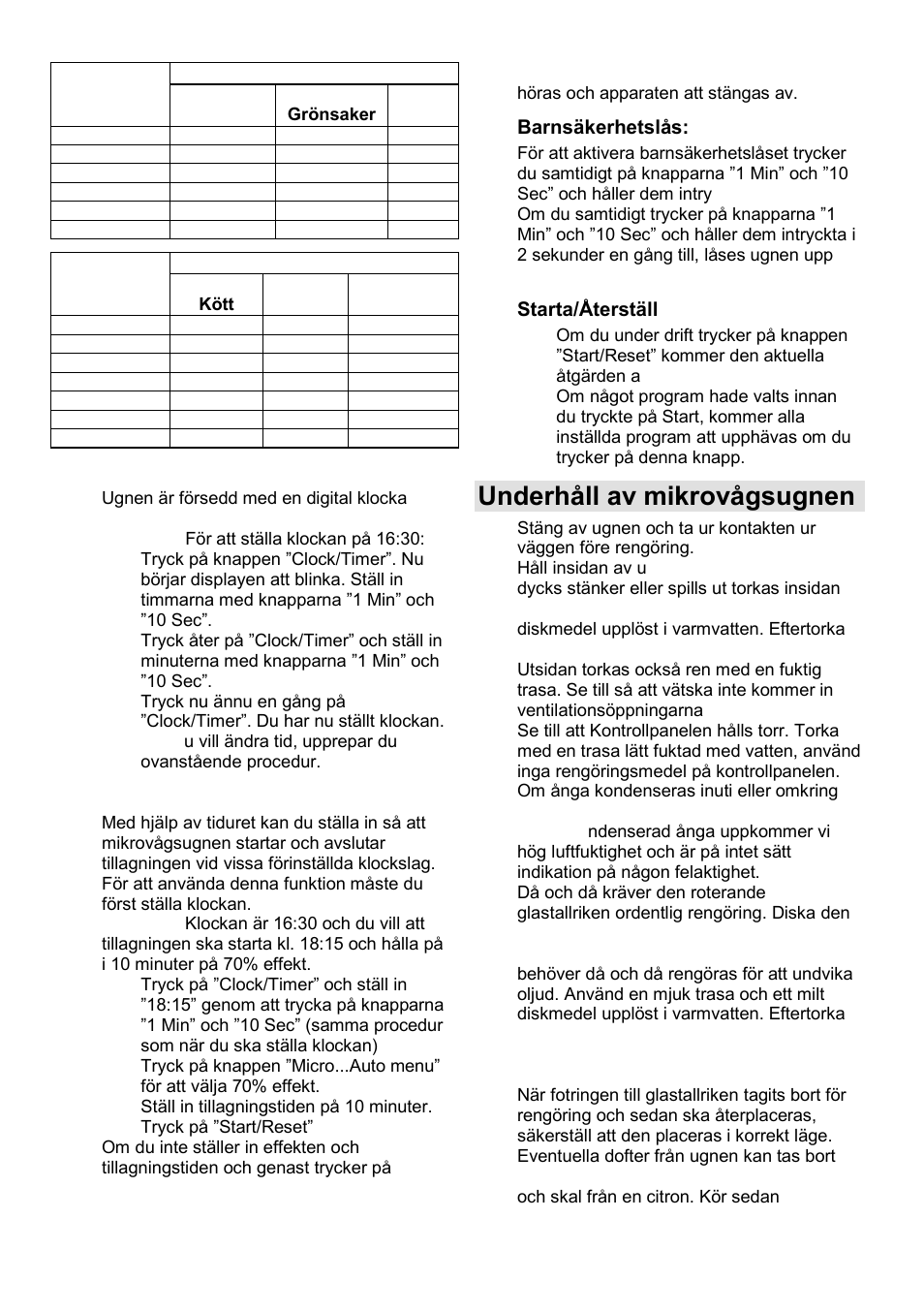 Underhåll av mikrovågsugnen | Gorenje GMO-25 DGE User Manual | Page 124 / 160