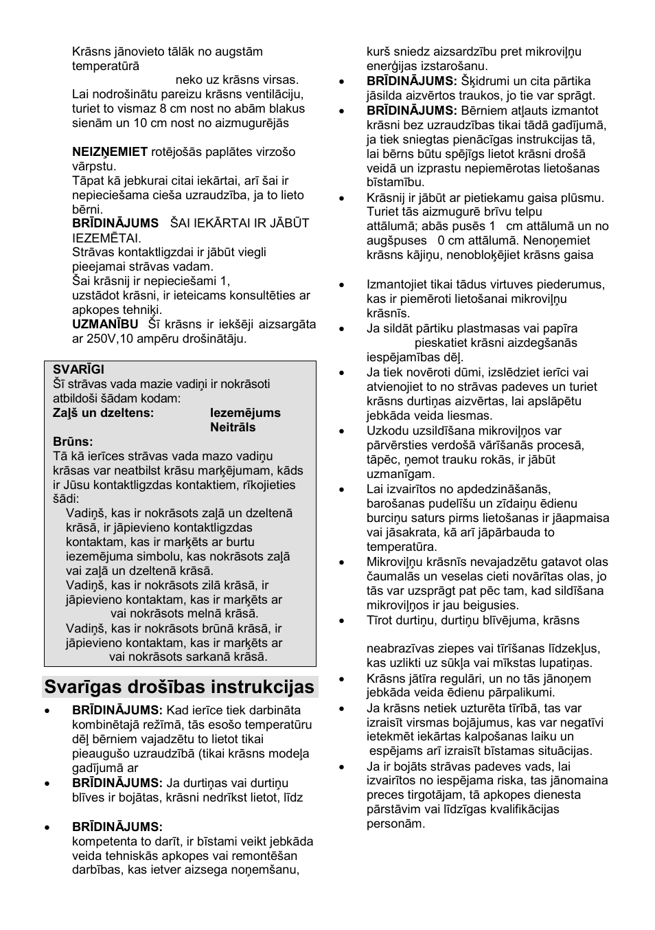 Svarīgas drońības instrukcijas | Gorenje GMO-25 DGE User Manual | Page 141 / 160