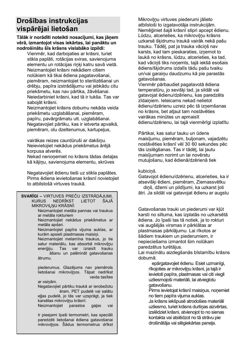 Drońības instrukcijas vispārējai lietońanai | Gorenje GMO-25 DGE User Manual | Page 142 / 160