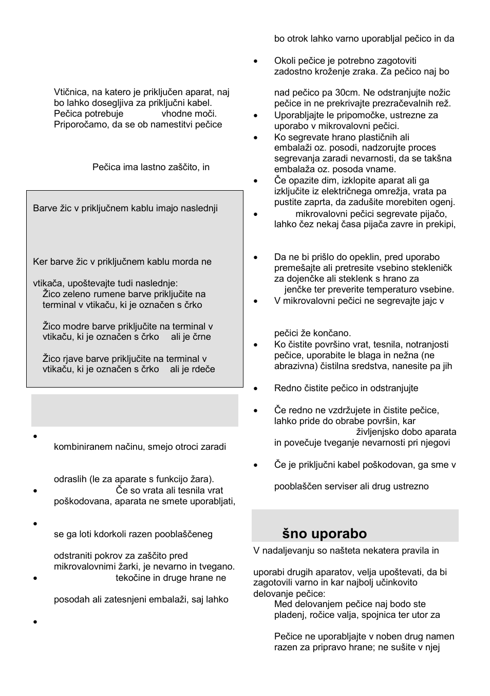 Pomembna varnostna navodila, Varnostna navodila za splo ńno uporabo | Gorenje GMO-25 DGE User Manual | Page 4 / 160