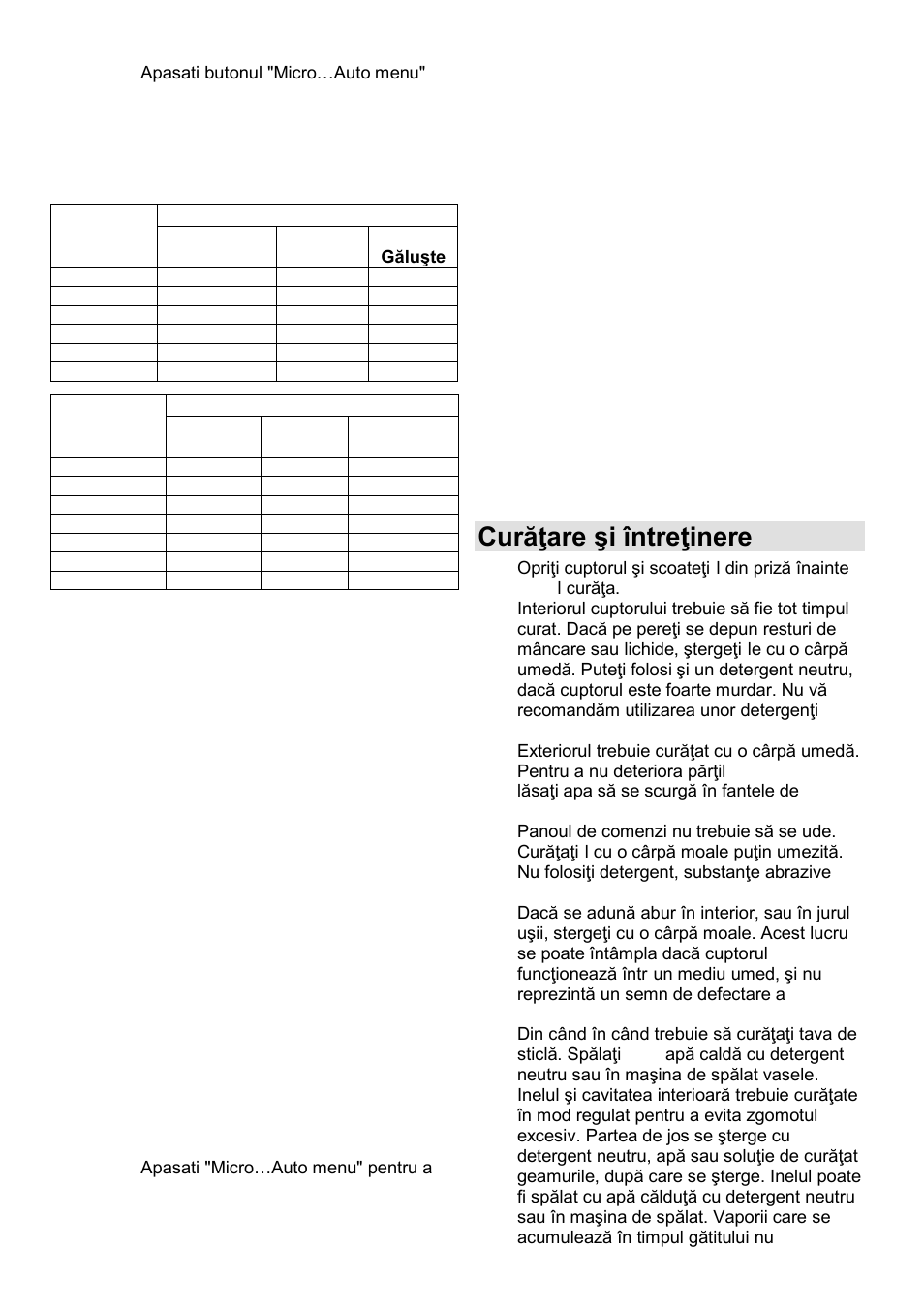 Curăŝare şi întreŝinere | Gorenje GMO-25 DGE User Manual | Page 74 / 160