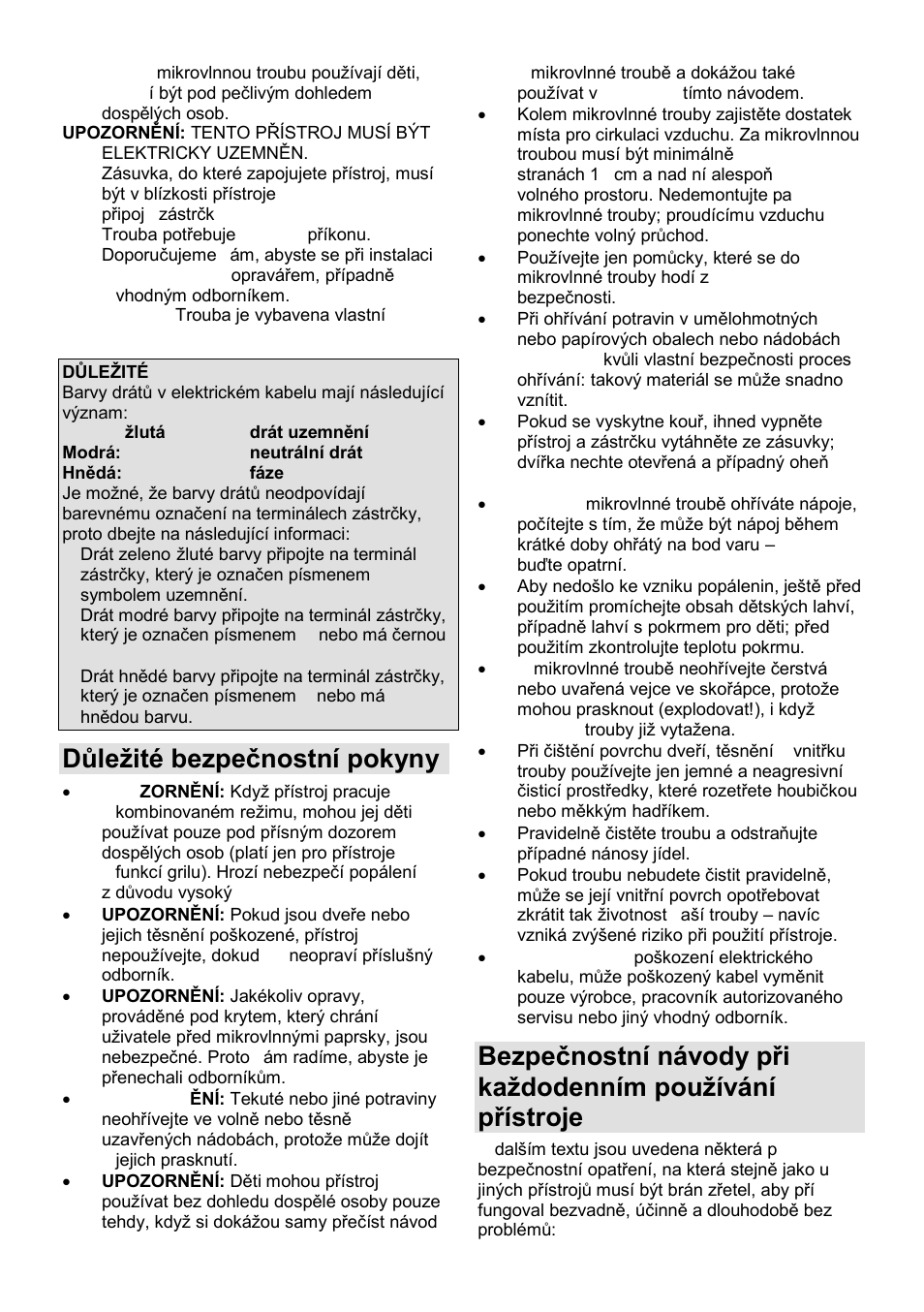 Důleņité bezpeĉnostní pokyny | Gorenje GMO-25 DGE User Manual | Page 84 / 160