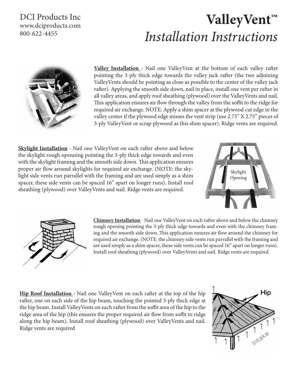 DCI Products ValleyVent User Manual | 1 page