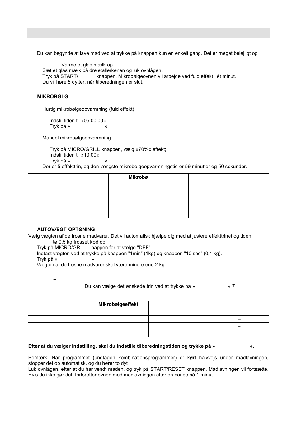 Betjeningsvejledning | Gorenje GMO-20 DGW User Manual | Page 111 / 148