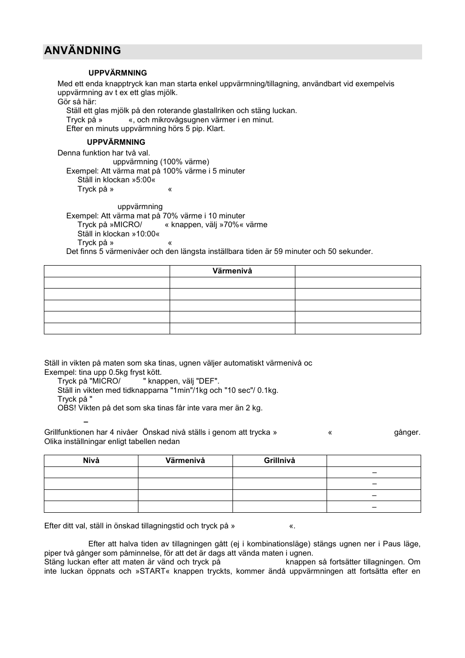 Användning | Gorenje GMO-20 DGW User Manual | Page 117 / 148