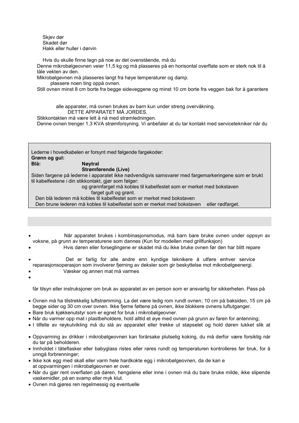 Viktig sikkerhetsinformasjon | Gorenje GMO-20 DGW User Manual | Page 120 / 148
