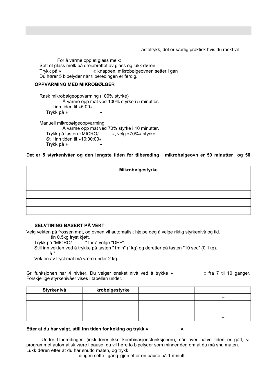 Brukerinstruksjoner | Gorenje GMO-20 DGW User Manual | Page 123 / 148