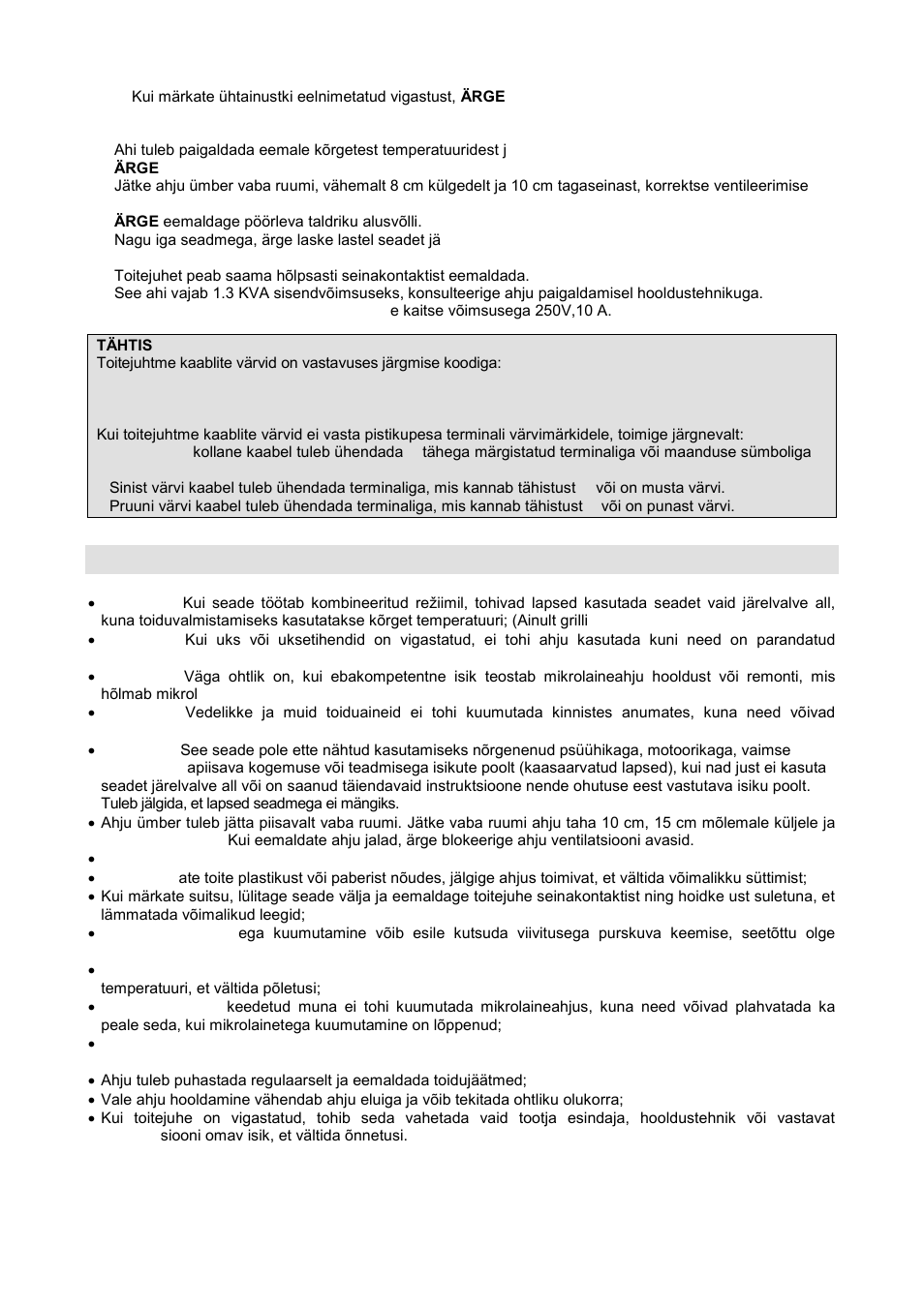 Olulised ohutusjuhised | Gorenje GMO-20 DGW User Manual | Page 144 / 148
