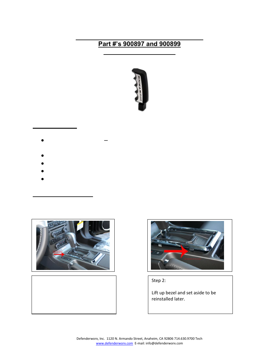DefenderWorx Mustang Automatic Gear Shifters User Manual | Page 2 / 6