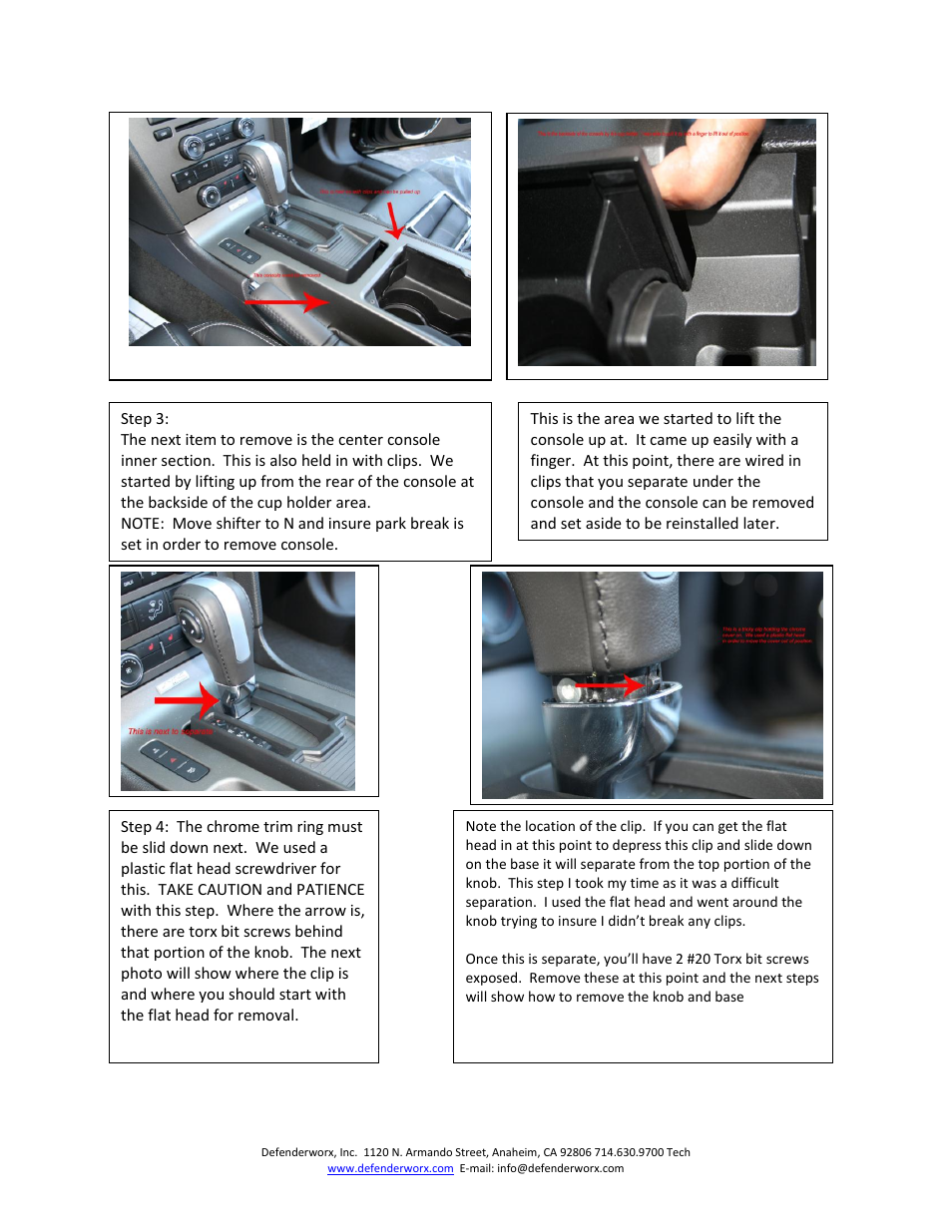 DefenderWorx Mustang Automatic Gear Shifters User Manual | Page 3 / 6