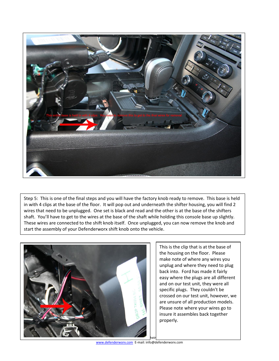 DefenderWorx Mustang Automatic Gear Shifters User Manual | Page 4 / 6