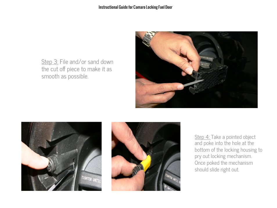 DefenderWorx Camaro Logo Locking Fuel Door User Manual | Page 2 / 5