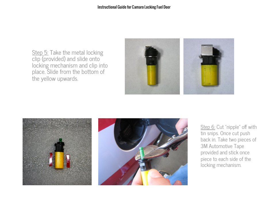 DefenderWorx Camaro Logo Locking Fuel Door User Manual | Page 3 / 5