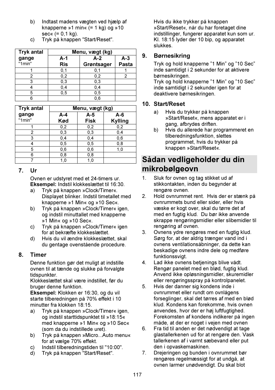 Sådan vedligeholder du din mikrobølgeovn | Gorenje GMO-23 DGW User Manual | Page 117 / 160