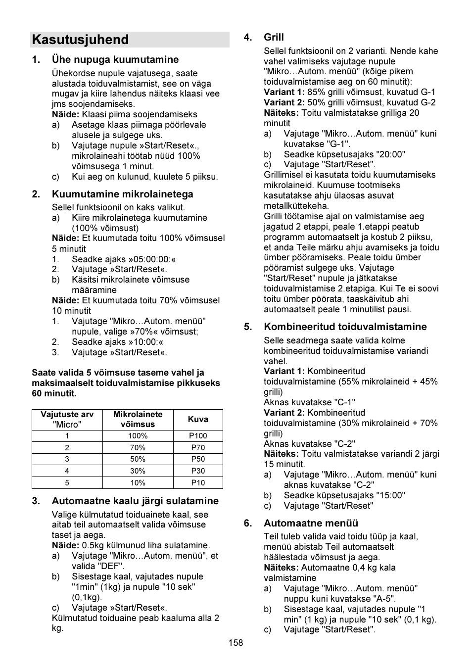 Kasutusjuhend | Gorenje GMO-23 DGW User Manual | Page 158 / 160
