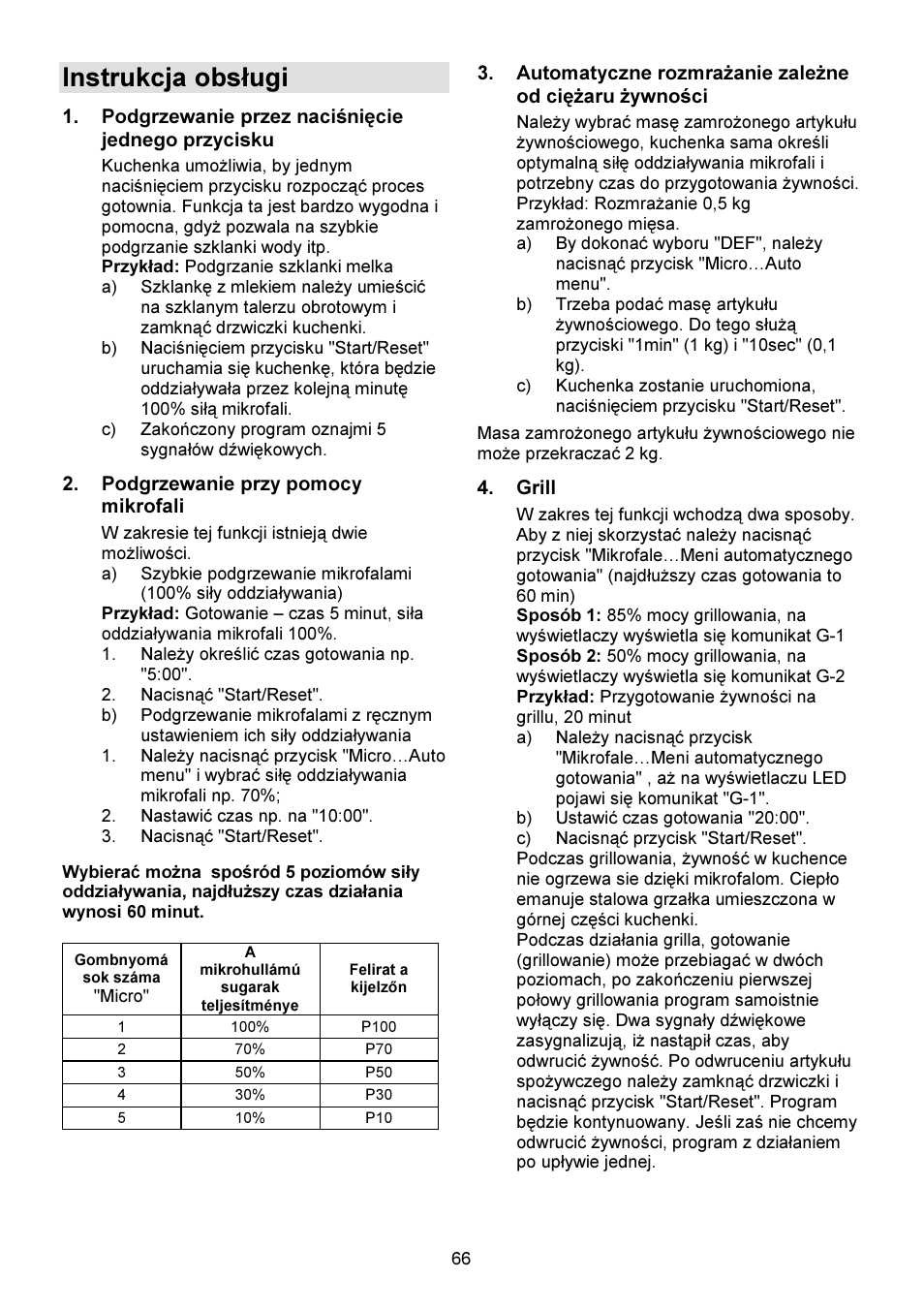 Instrukcja obsługi | Gorenje GMO-23 DGW User Manual | Page 66 / 160