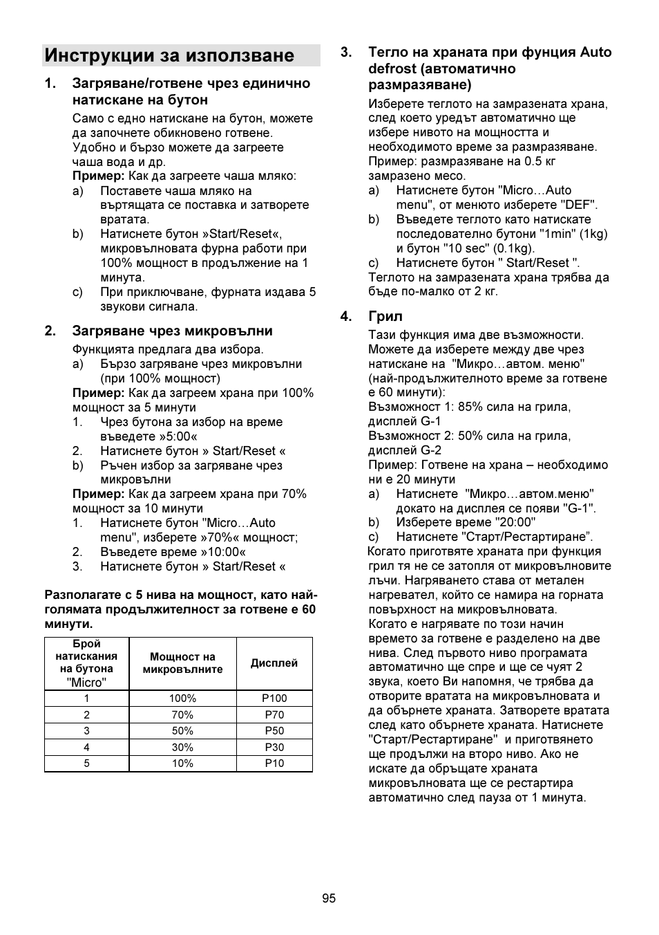 Инструкции за използване | Gorenje GMO-23 DGW User Manual | Page 95 / 160
