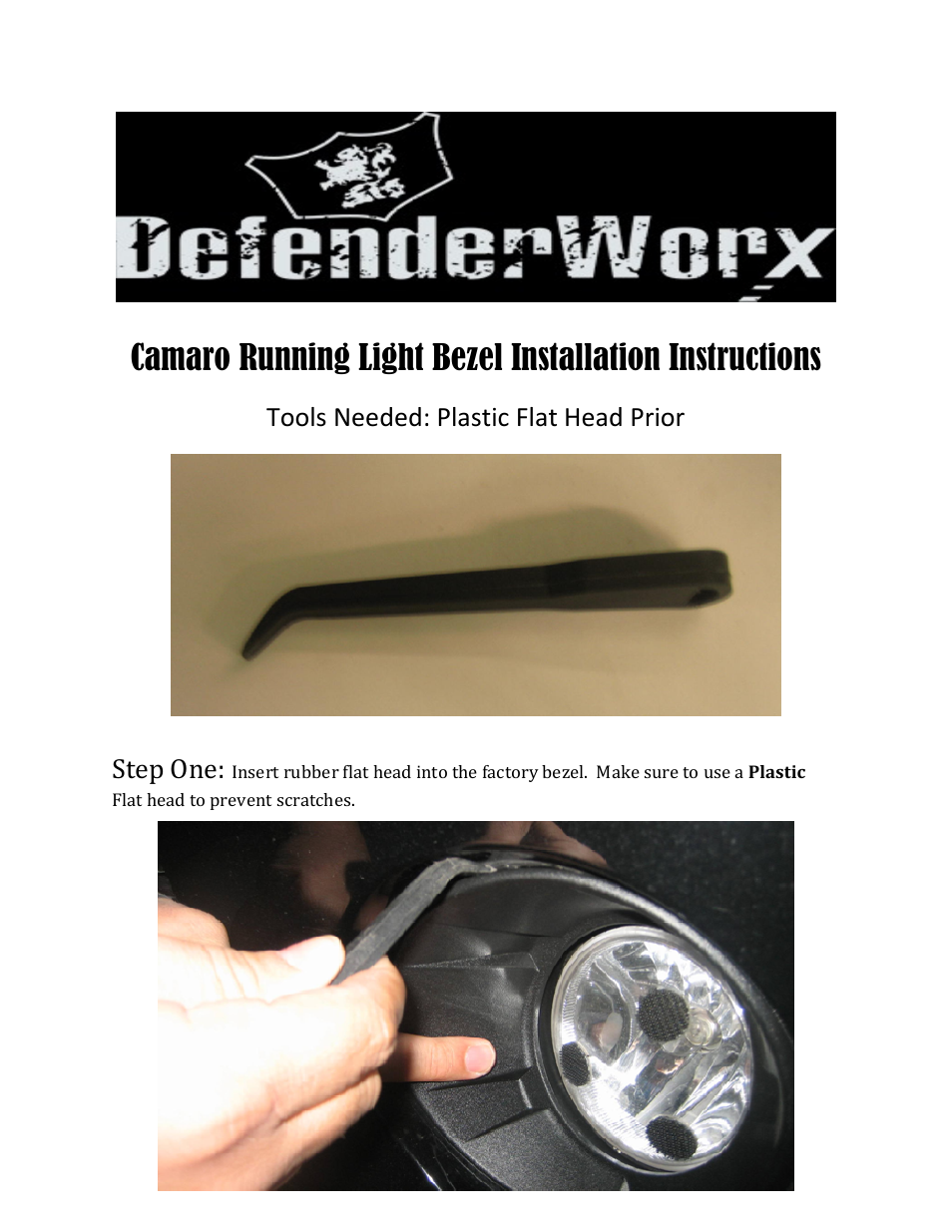 DefenderWorx Running Light Bezels User Manual | 5 pages