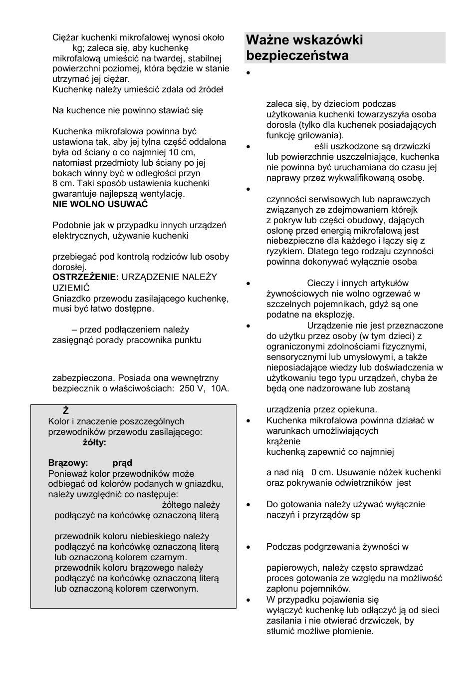 Ważne wskazόwki bezpieczeństwa | Gorenje GMO-23 DGB User Manual | Page 63 / 168