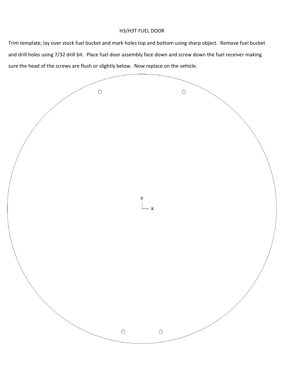 DefenderWorx H3 FUEL DOOR User Manual | 1 page