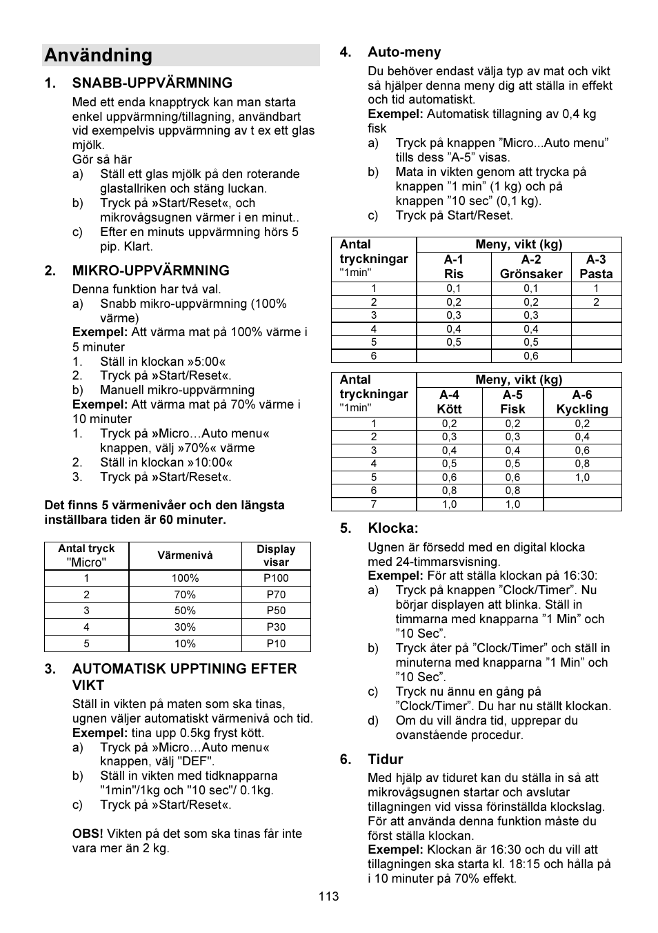 Användning | Gorenje GMO-23 DW User Manual | Page 113 / 144