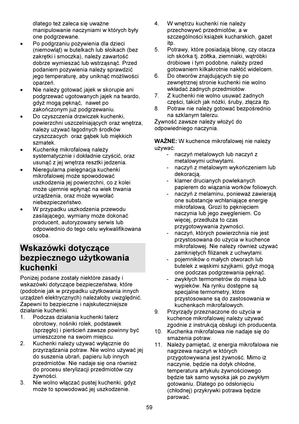 Gorenje GMO-23 DW User Manual | Page 59 / 144