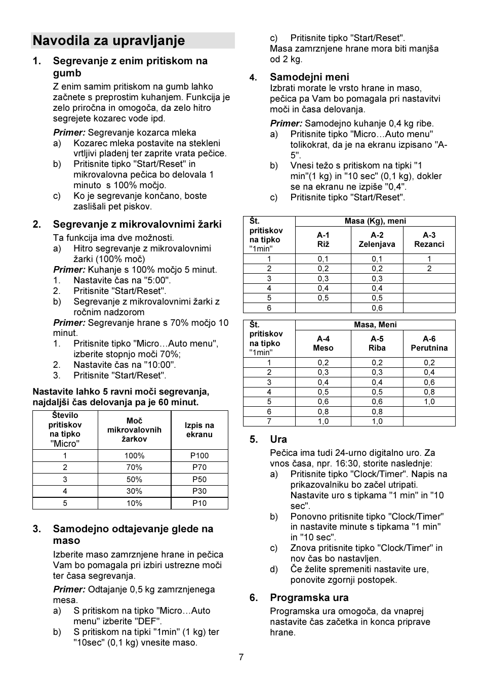 Navodila za upravljanje | Gorenje GMO-23 DW User Manual | Page 7 / 144