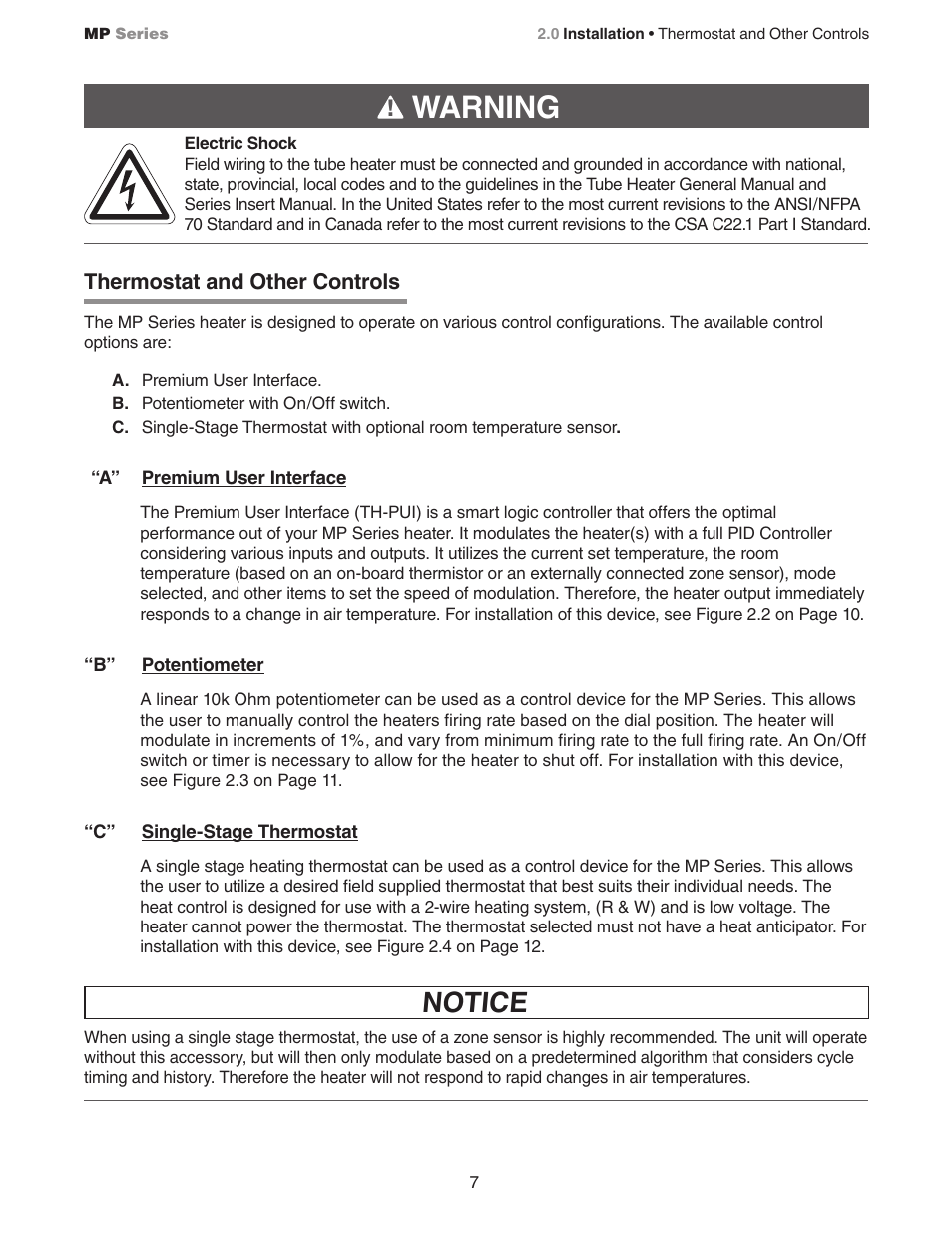 Warning, Notice | Detroit Radiant Products Company MP Series User Manual | Page 7 / 28