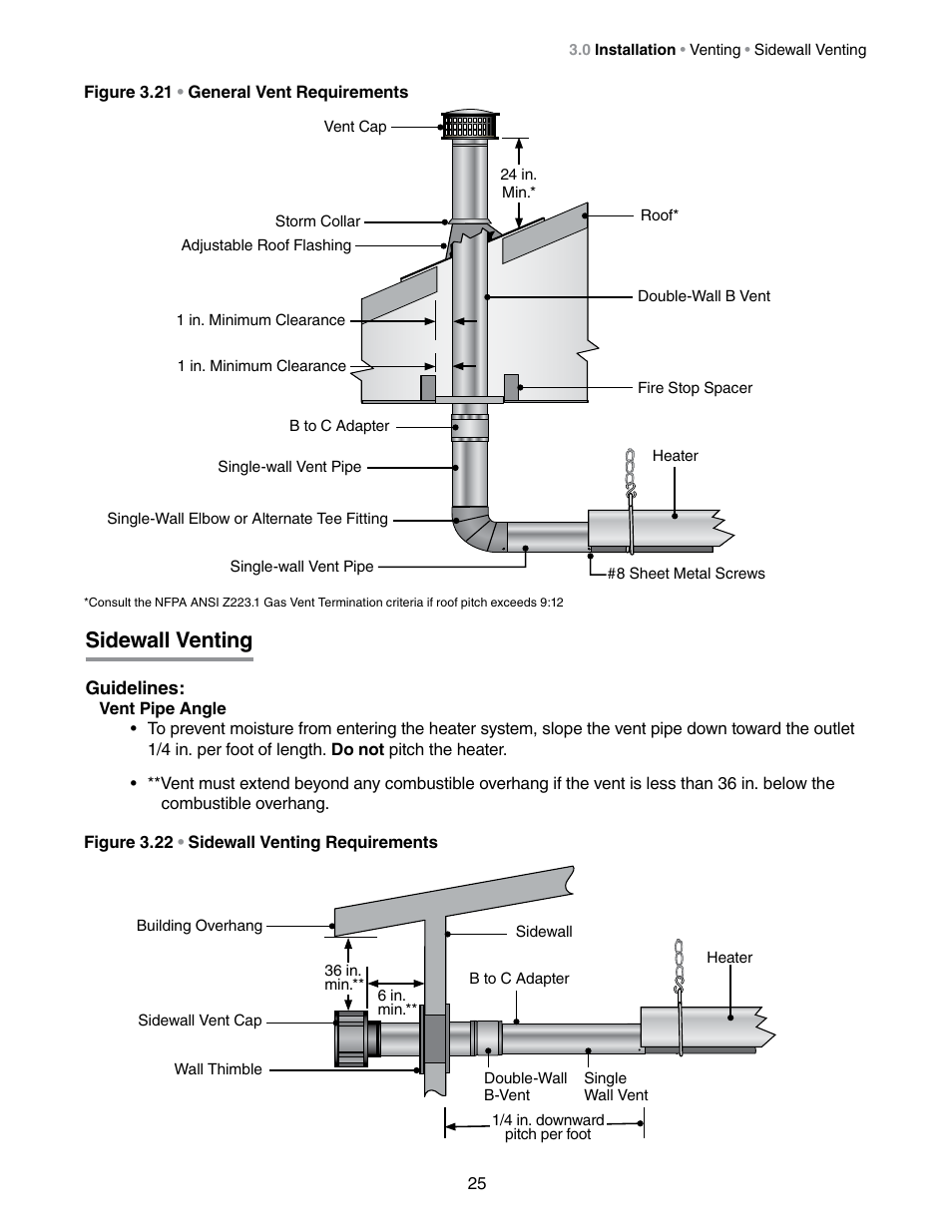 Sidewall venting | Detroit Radiant Products Company DES3 Series User Manual | Page 25 / 36