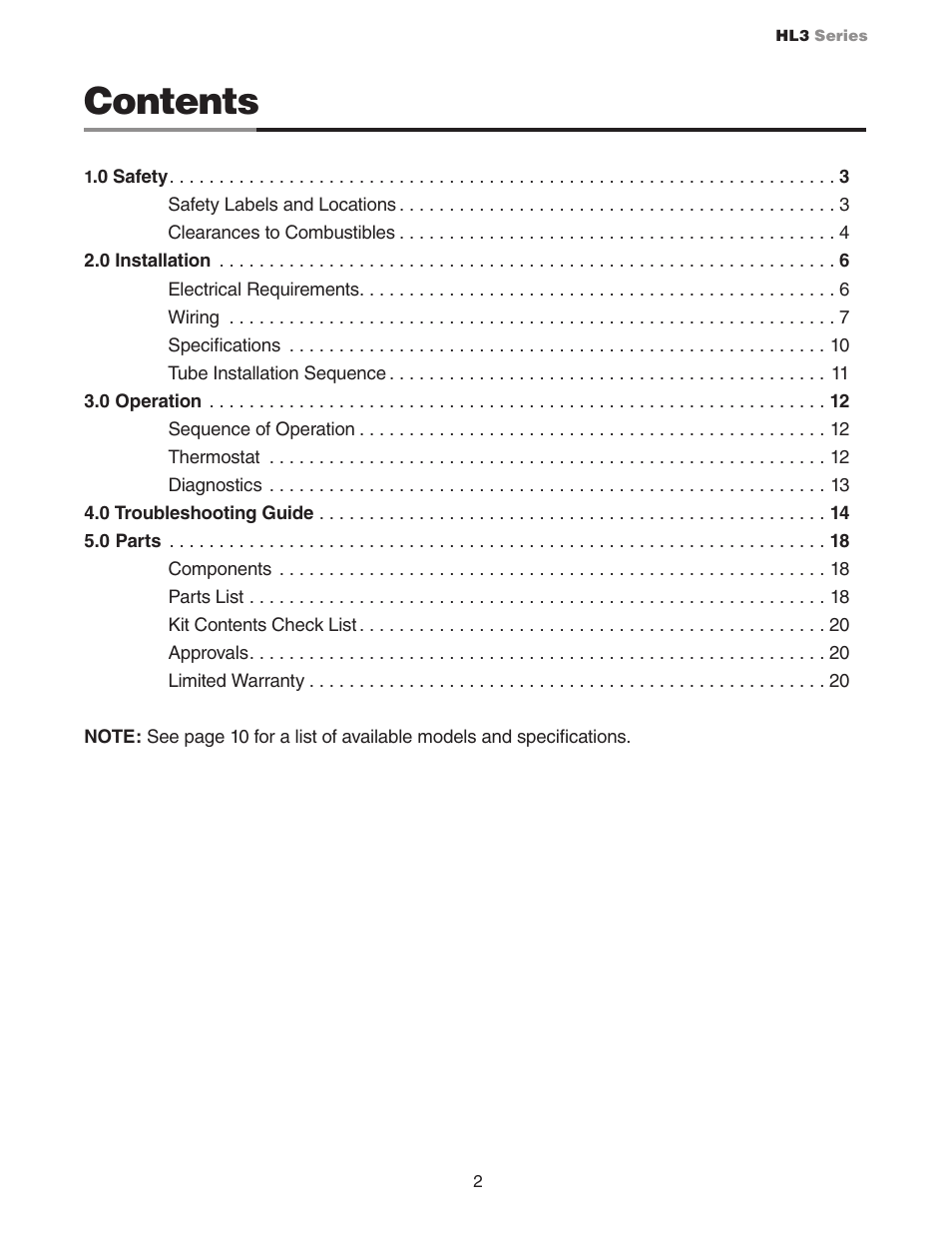 Detroit Radiant Products Company HL3 Series User Manual | Page 2 / 20