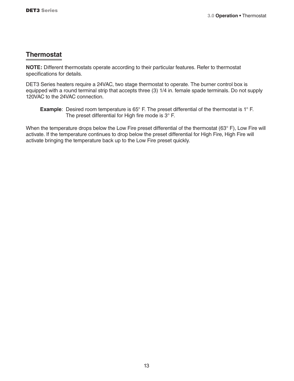 Thermostat | Detroit Radiant Products Company DET3 Series User Manual | Page 13 / 20