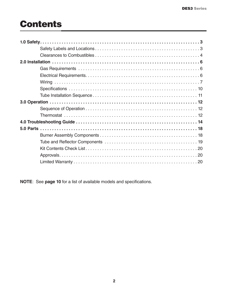 Detroit Radiant Products Company DES3 Series User Manual | Page 2 / 20