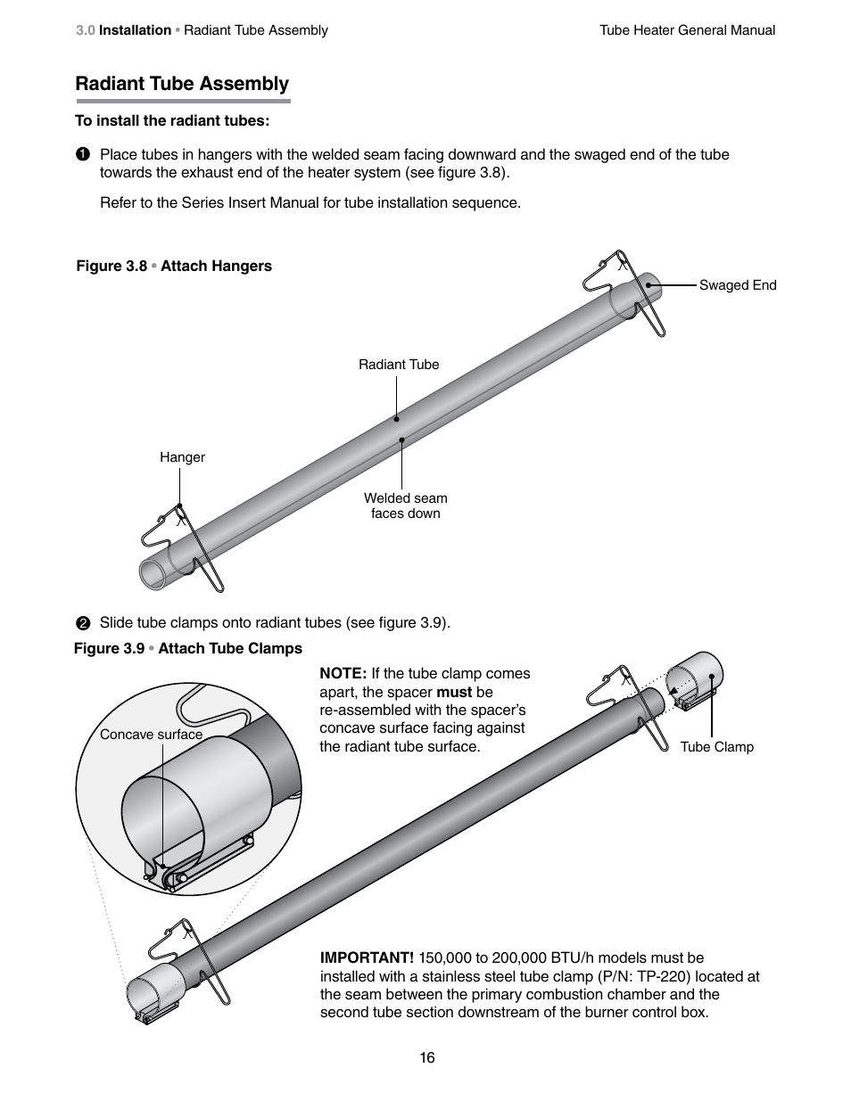 Radiant tube assembly | Detroit Radiant Products Company SV Series User Manual | Page 16 / 36