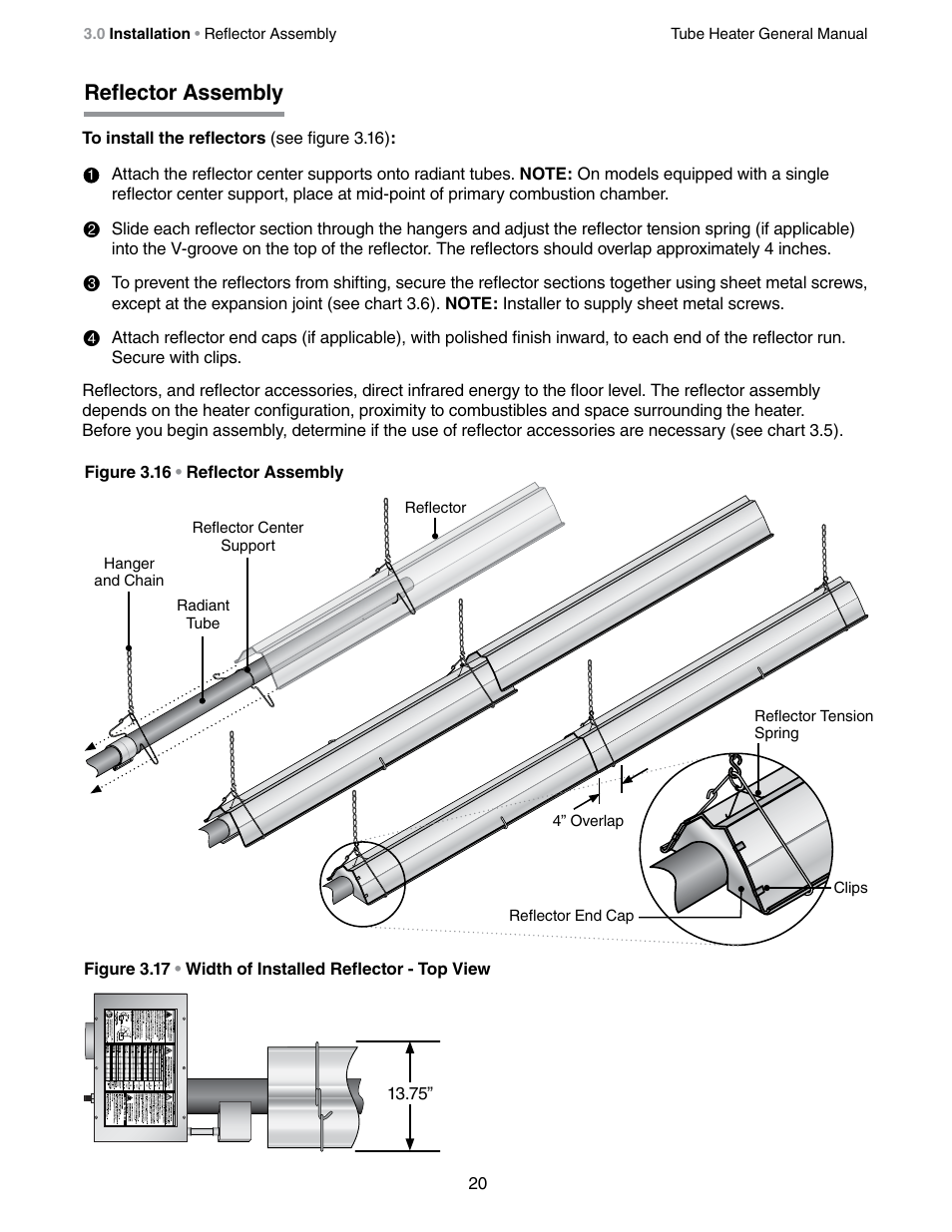 Reflector assembly | Detroit Radiant Products Company SV Series User Manual | Page 20 / 36