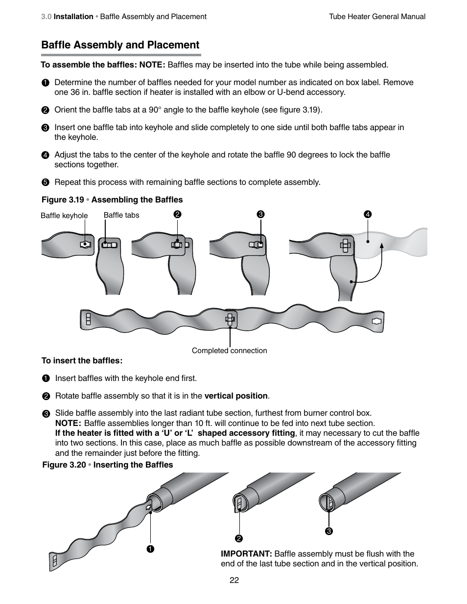 Baffle assembly and placement | Detroit Radiant Products Company SV Series User Manual | Page 22 / 36