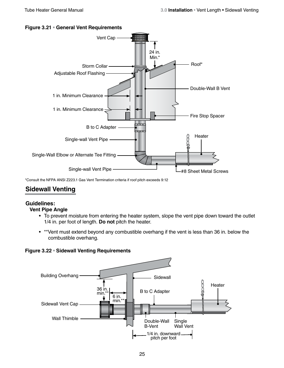 Sidewall venting | Detroit Radiant Products Company SV Series User Manual | Page 25 / 36