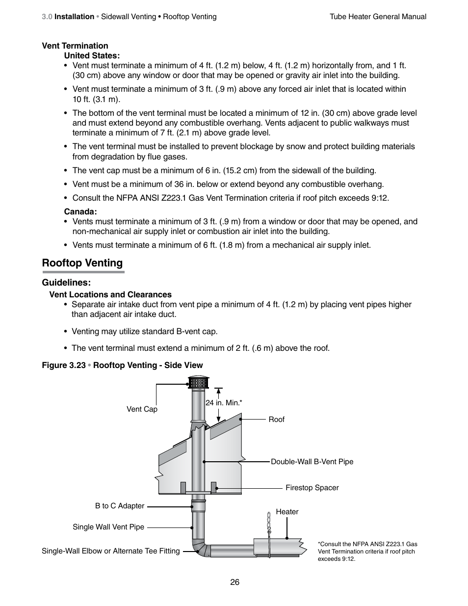 Rooftop venting | Detroit Radiant Products Company SV Series User Manual | Page 26 / 36