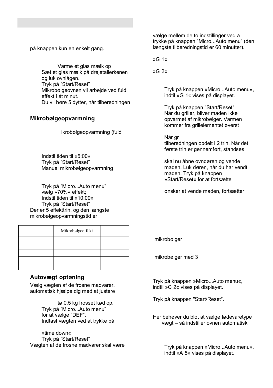 Betjeningsvejledning | Gorenje GMO-23 A User Manual | Page 118 / 169