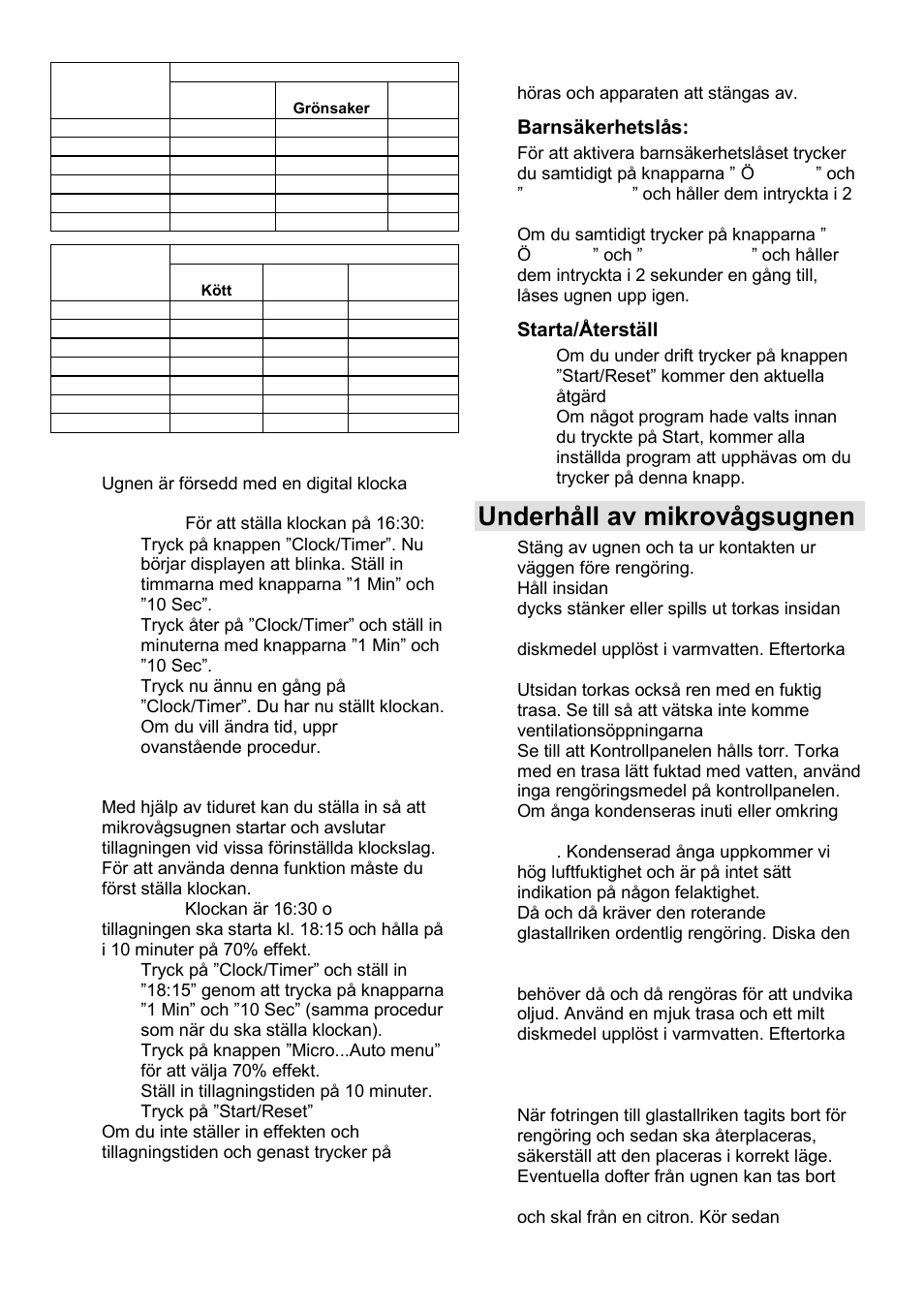 Underhåll av mikrovågsugnen | Gorenje GMO-23 A User Manual | Page 126 / 169