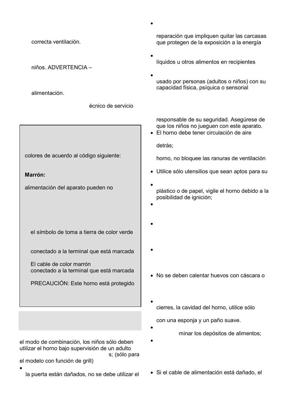 Instrucciones de seguridad importantes, Importante | Gorenje GMO-23 A User Manual | Page 164 / 169