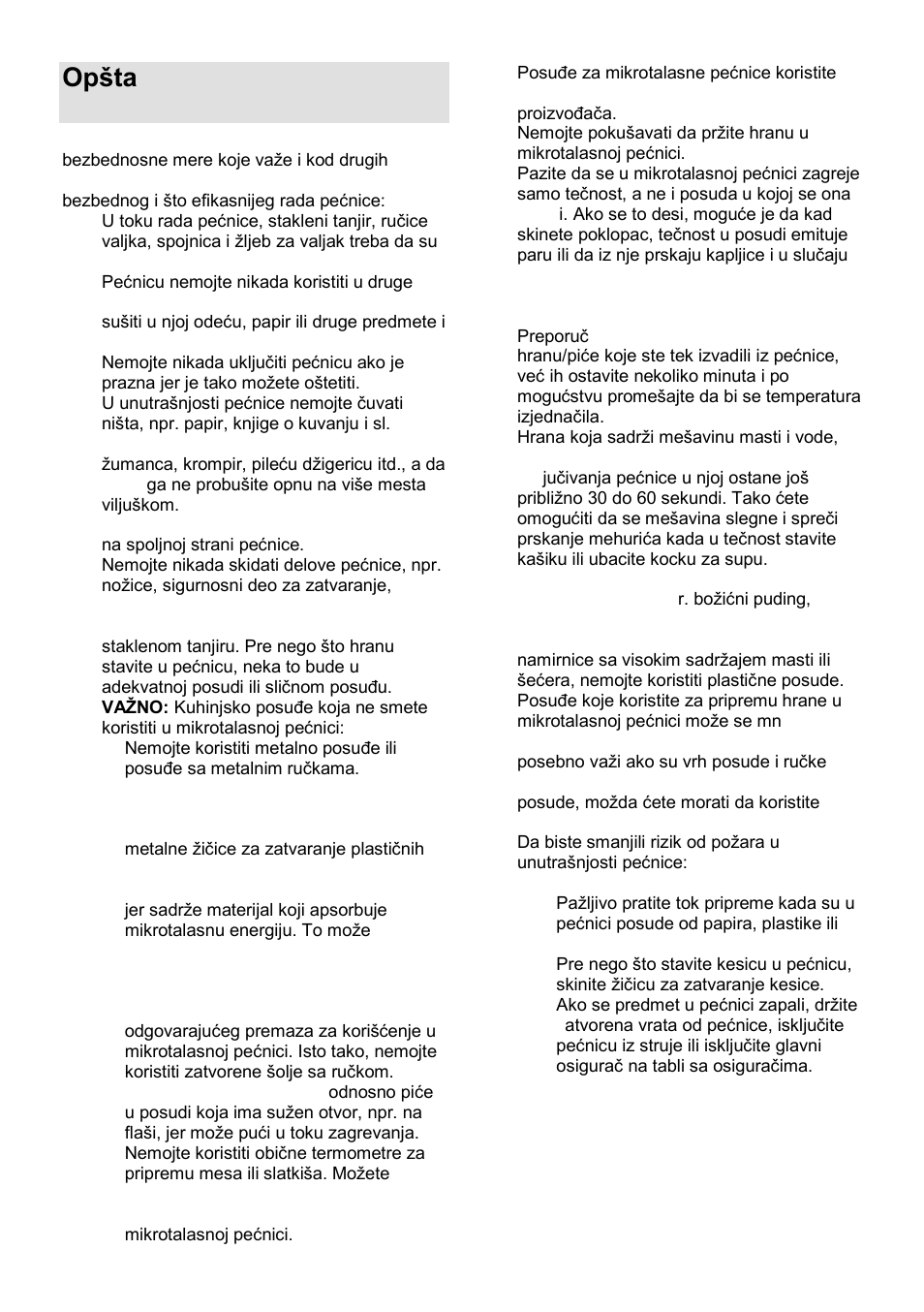 Opńta uputstva za bezbednu upotrebu | Gorenje GMO-23 A User Manual | Page 19 / 169