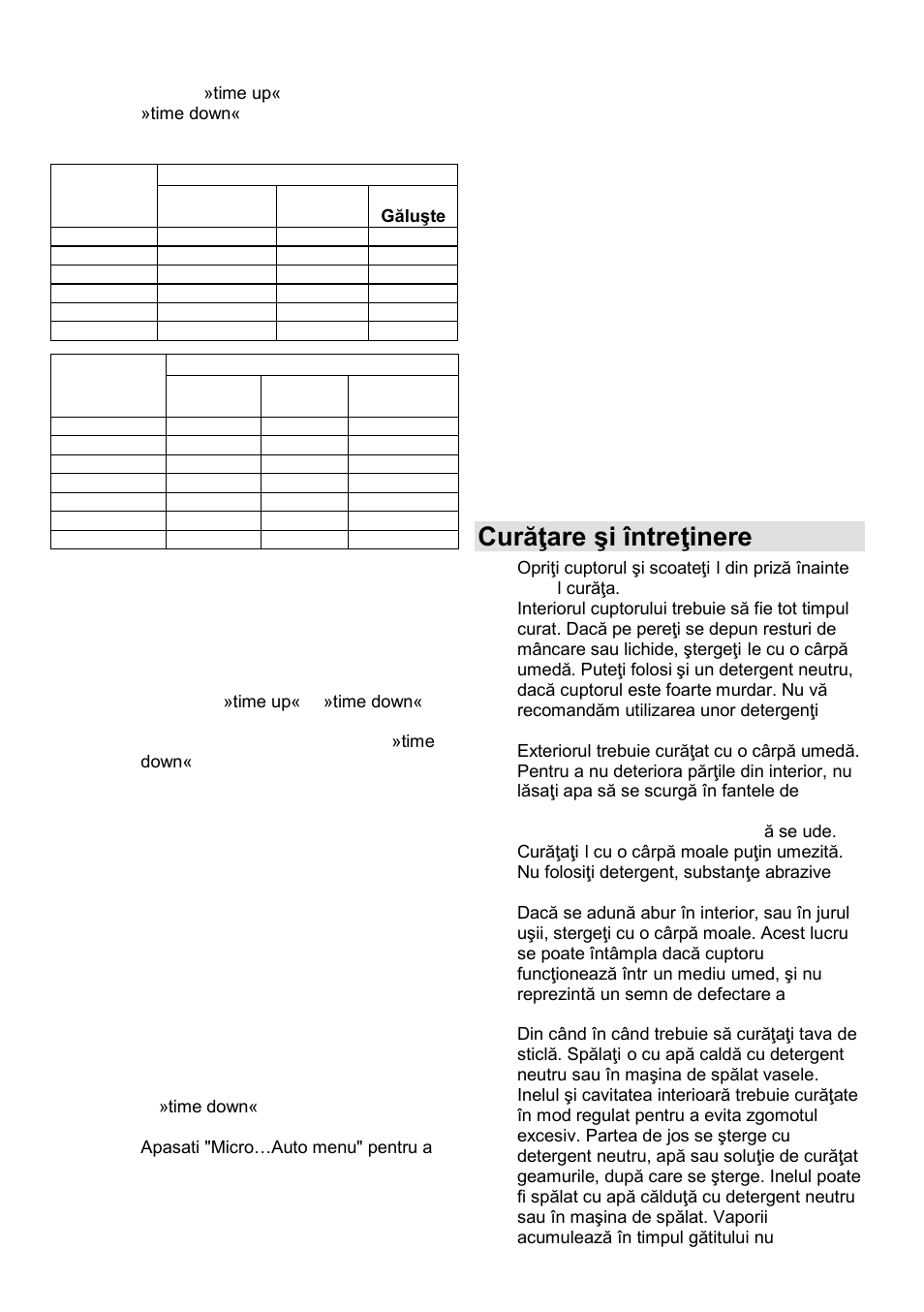 Curăŝare şi întreŝinere | Gorenje GMO-23 A User Manual | Page 76 / 169